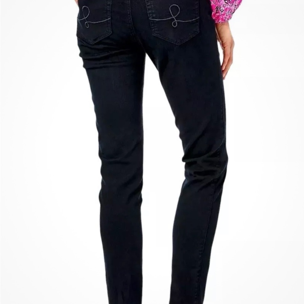 SOLD Lilly Pulitzer Women's Ocean Cay High Rise Crop Pants Size 14 Black Stretch